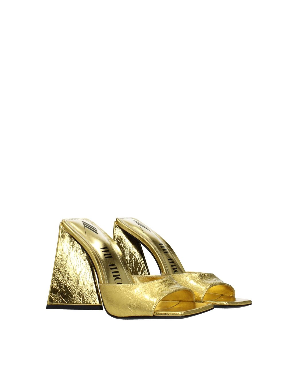 The Attico Yellow Leather Platform Sandals