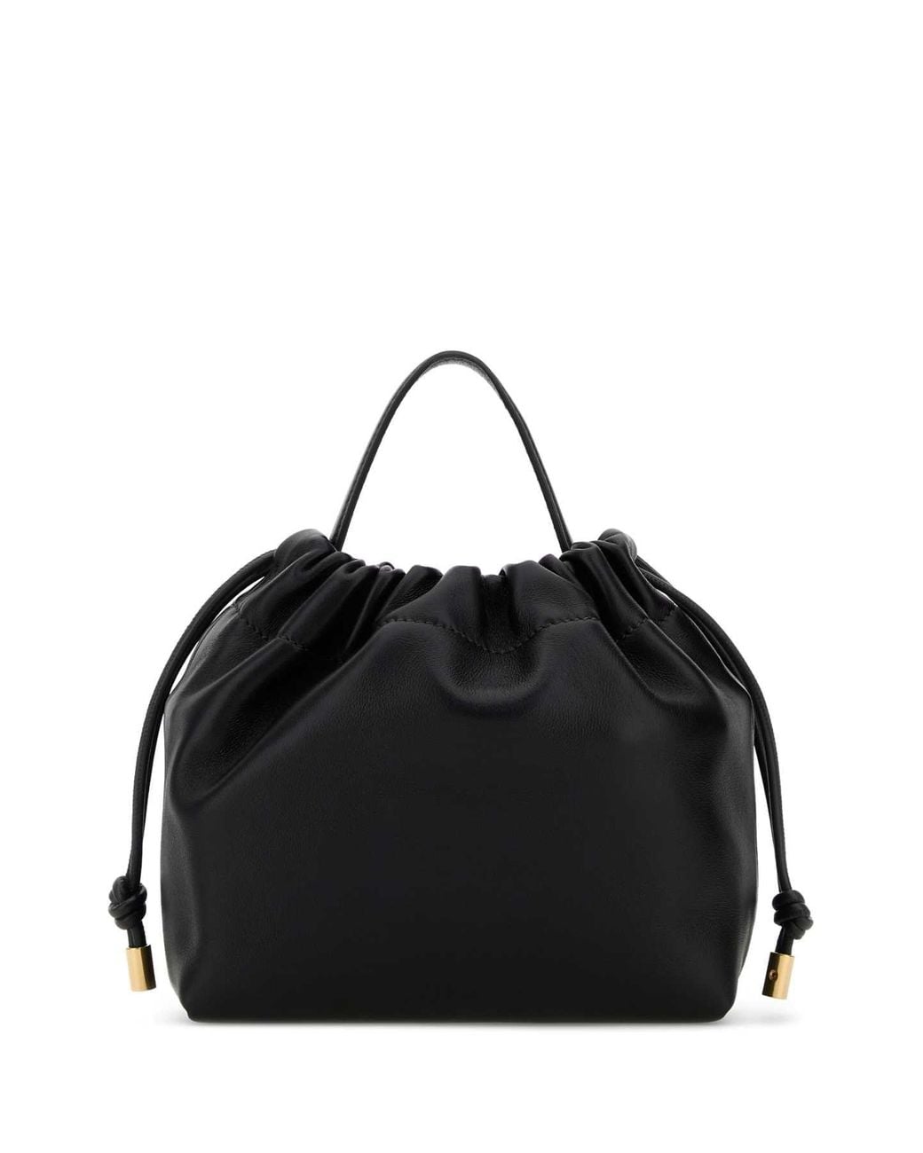 Chloé Black Chloé Ruched Lambskin Top Handle Bag