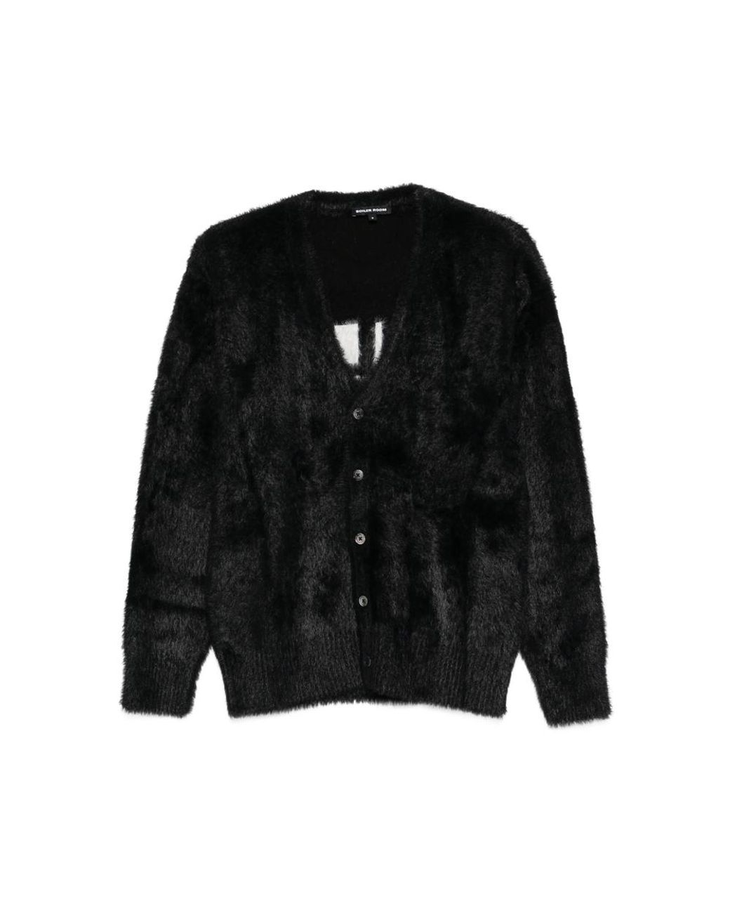 BOILER ROOM Black Hairy Cardigan for men