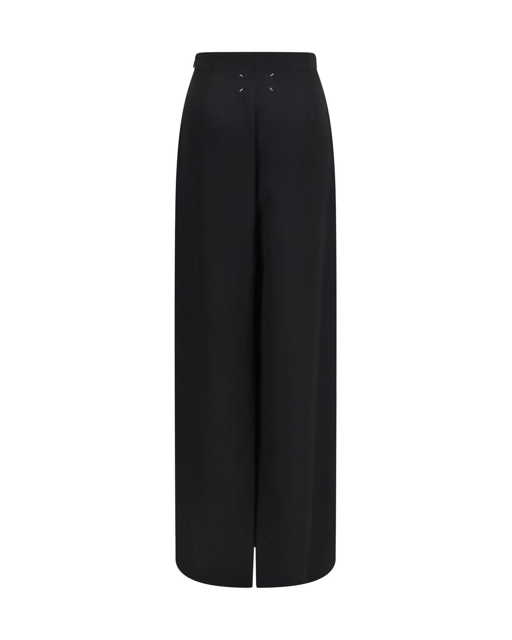 Maison Margiela Black Long Skirt With Back Slit Fleece Wool Ovis Aries Pant