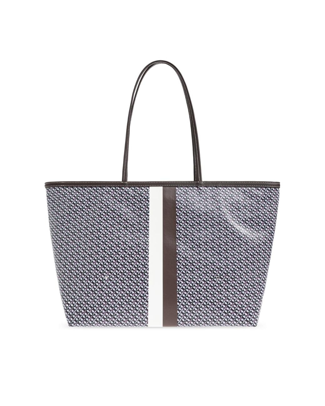 Tory Burch Blue The Racer Logo Tote Bag