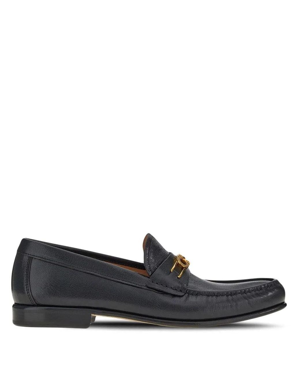 Ferragamo Gray Gancini Buckle Loafers for men