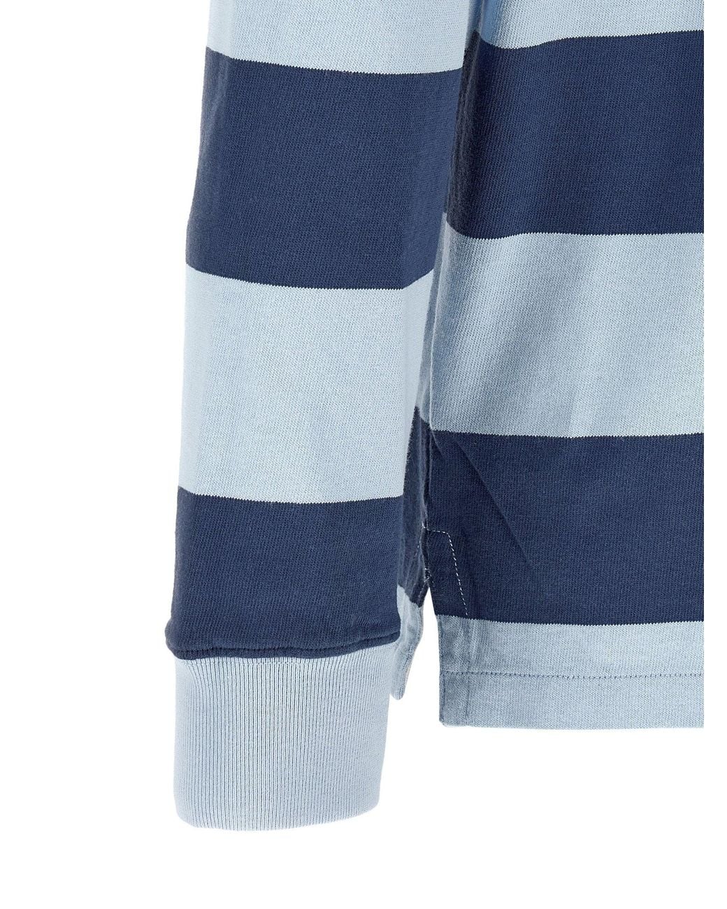 Polo Ralph Lauren Blue Striped Cotton Rugby Shirt for men