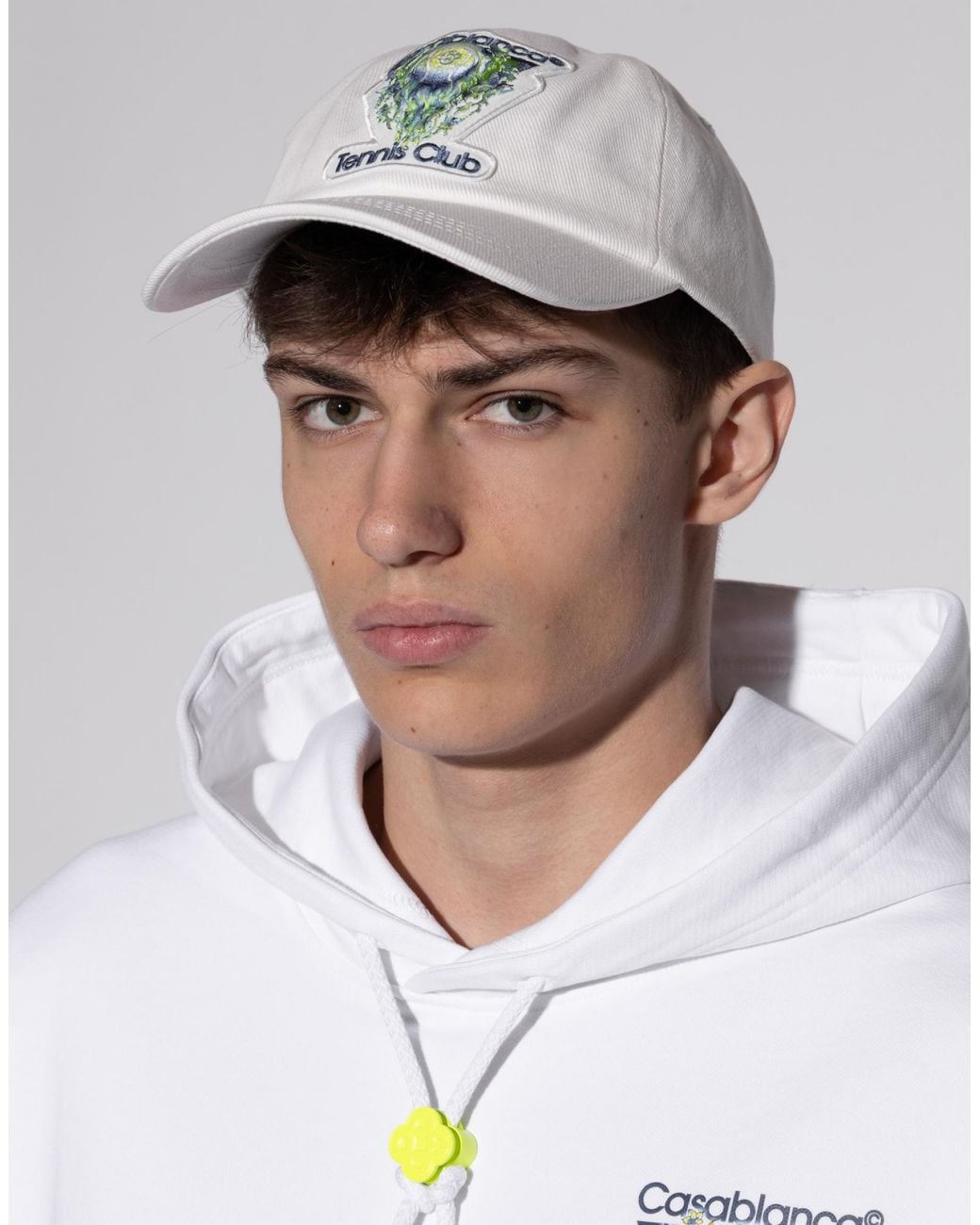 Casablanca White The Art Of Serve Tennis Club Logo Baseball Cap Accessories Beanies & Hats for men