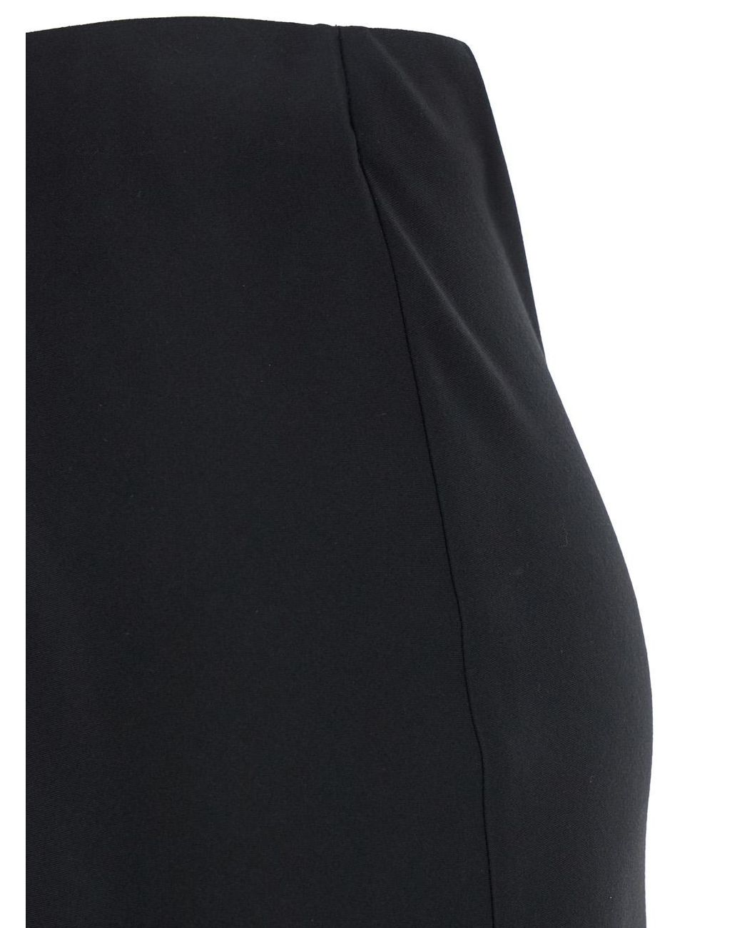 Le Plain Black Midi Skirt With Concealed Side Zip Closure
