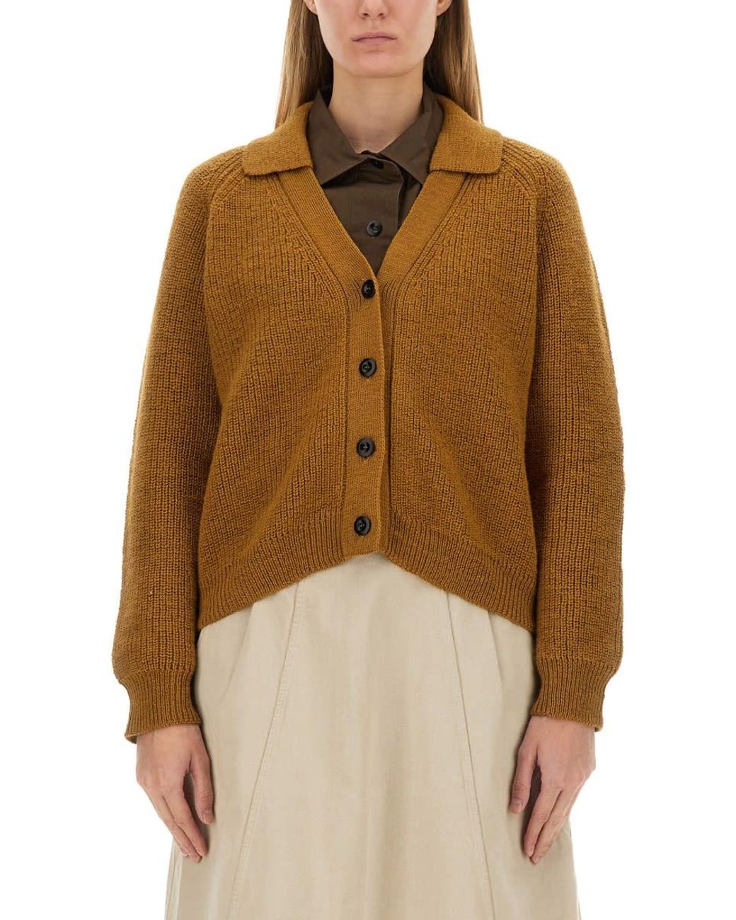 うのにもお得な情報満載！ Margaret Howell Wool Cardigan in Brown | Lyst トップス