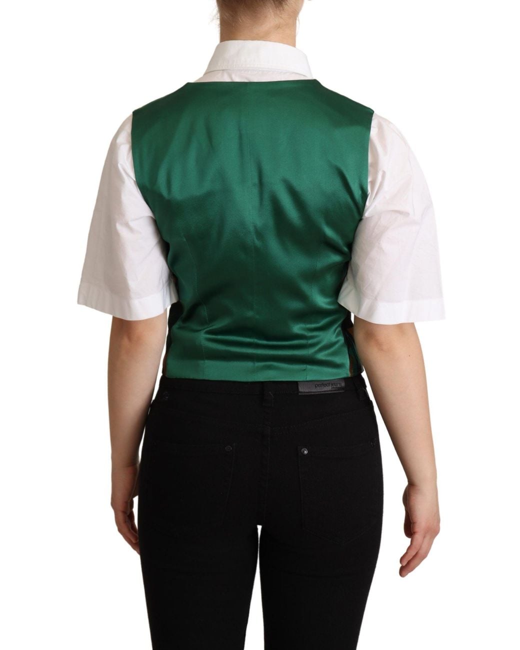 Dolce & Gabbana Multicolor Elegant Leaf Print Waistcoat