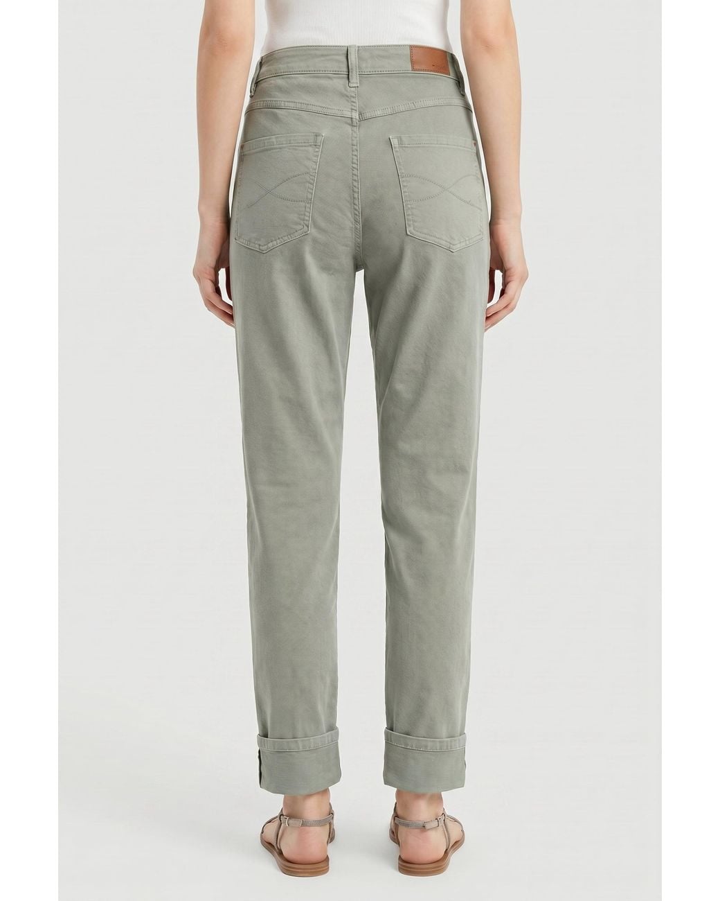 Brunello Cucinelli Gray Sage Cotton Relaxed Fit Trousers