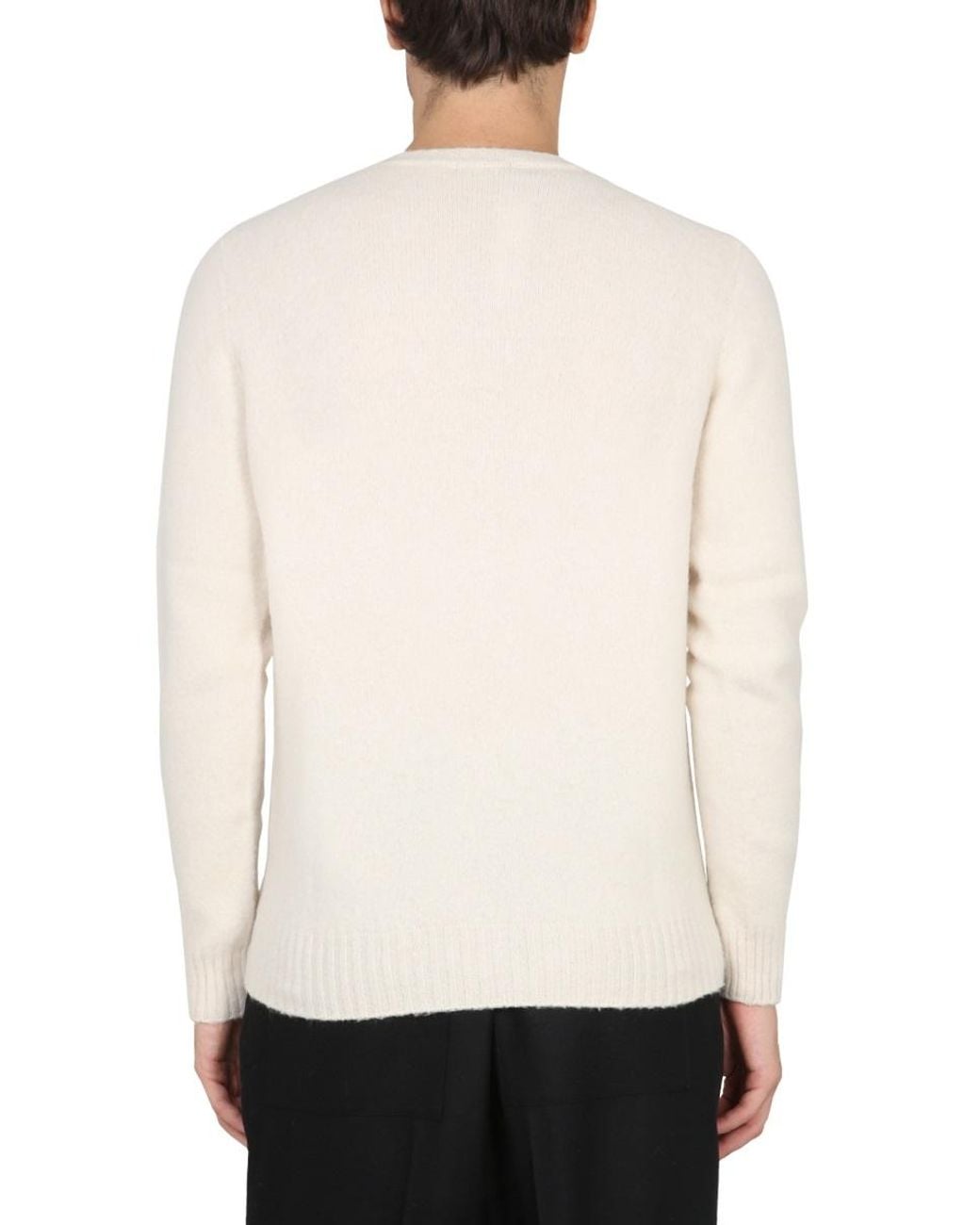 Drumohr White Drumohr Wool Crew Neck Sweater for men