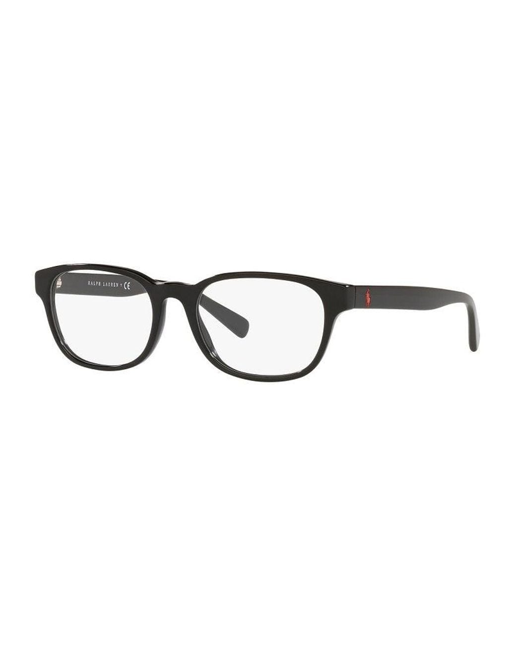 Polo Ralph Lauren Black Eyeglasses Round Full Rim, Shiny Frame And Clear Demo Lenses Lens Ph2244F5001 Sunglasses for men