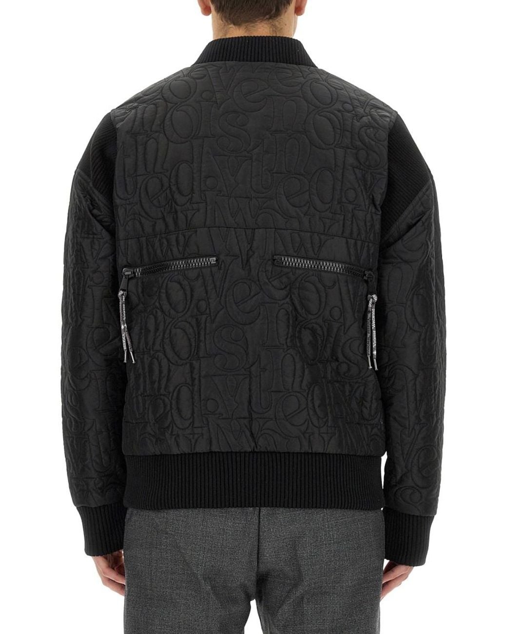Vivienne Westwood Black Stripped Cyclist Jacket Polyamide for men