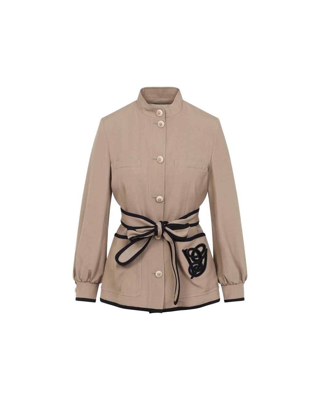 Valentino Natural Caban Embroidered Logo Vg Jacket
