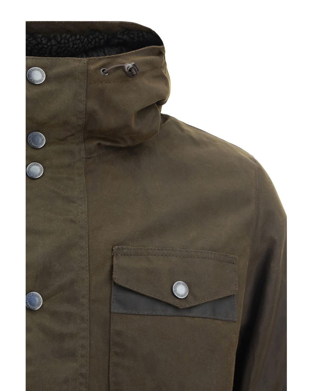 Barbour Green Hooded Jacket Cotton for men