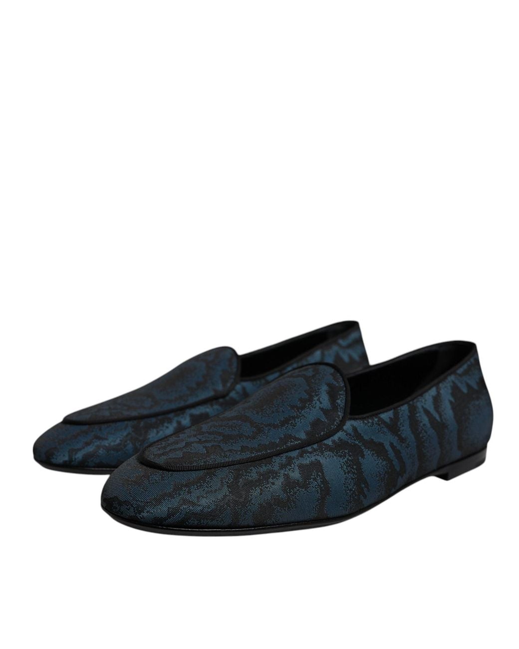 Dolce & Gabbana Blue Dolce & Gabbana Logo-Embroidered Loafer for men