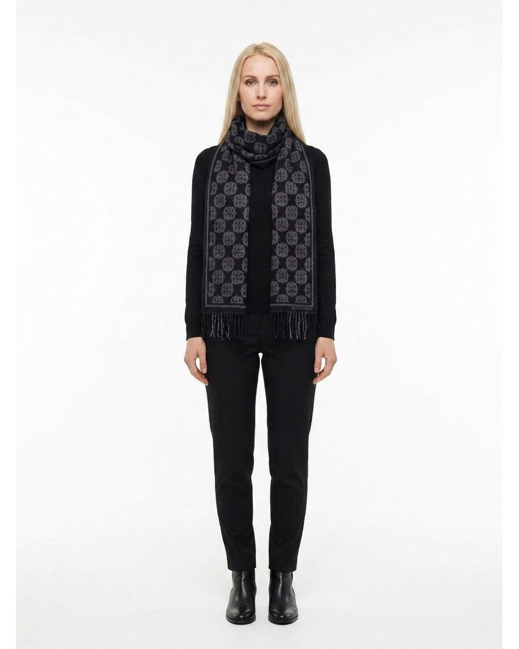 Givenchy Blue Givenchy Logo-Jacquard Wool Scarf