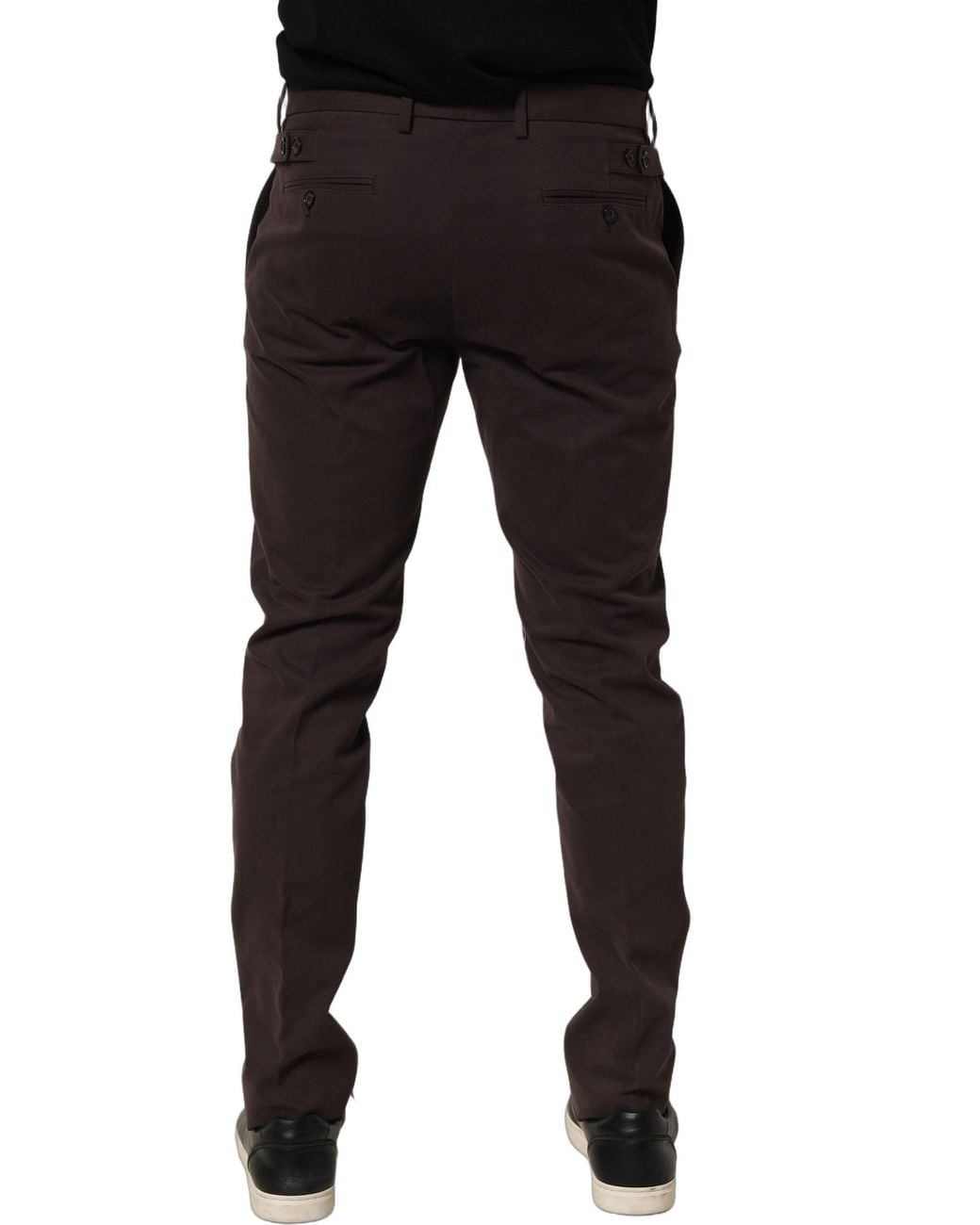 Dolce & Gabbana Black Cotton Skinny Leg Dress Trouser Pants for men