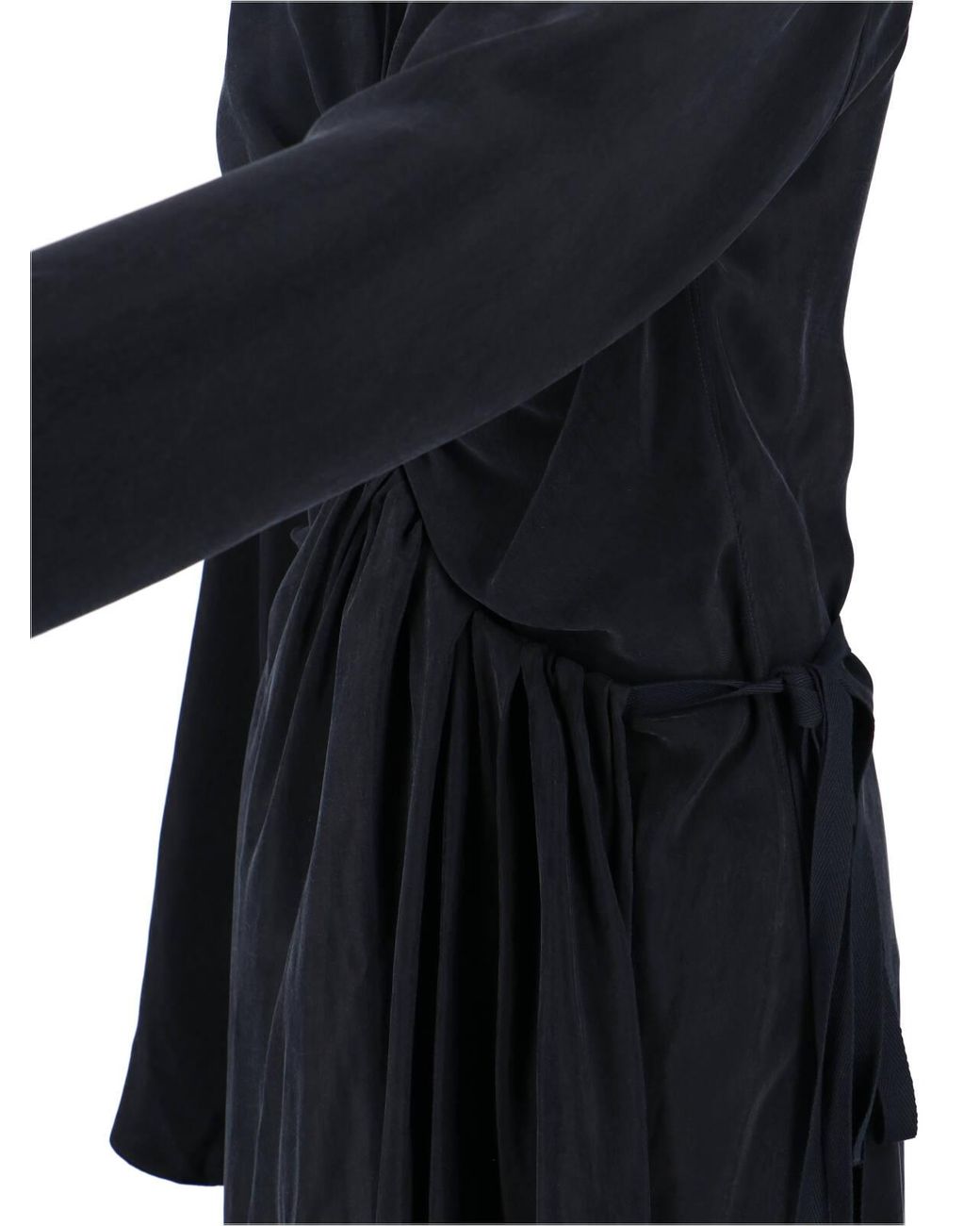Maison Margiela Black Draped Midi Dress