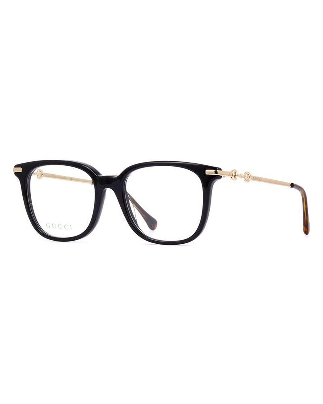 Gucci Black Eyeglasses Square Full Rim, Frame And Clear Demo Lenses Lens Gg0968O001 Sunglasses