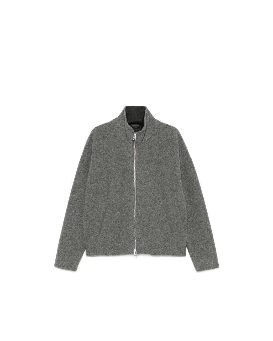 Dondup Gray Zip-Up High-Neck Jacket for men