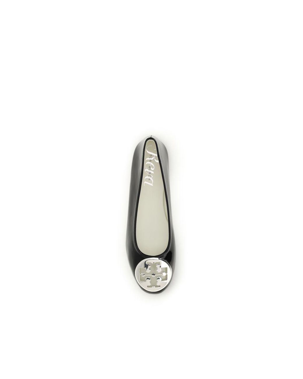 Tory Burch Black Calf Leather Bos Taurus Ballet Flats