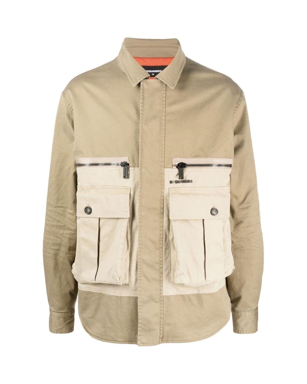 DSquared² Natural Flap Pocket Padded Coach Jacket for men