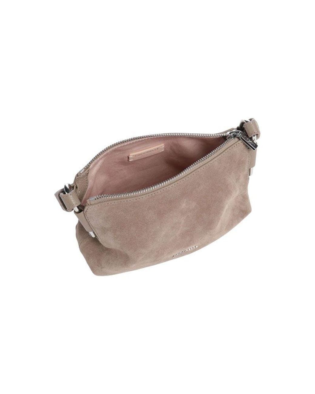 Coccinelle Gray Shoulder Bag Cowhide Leather