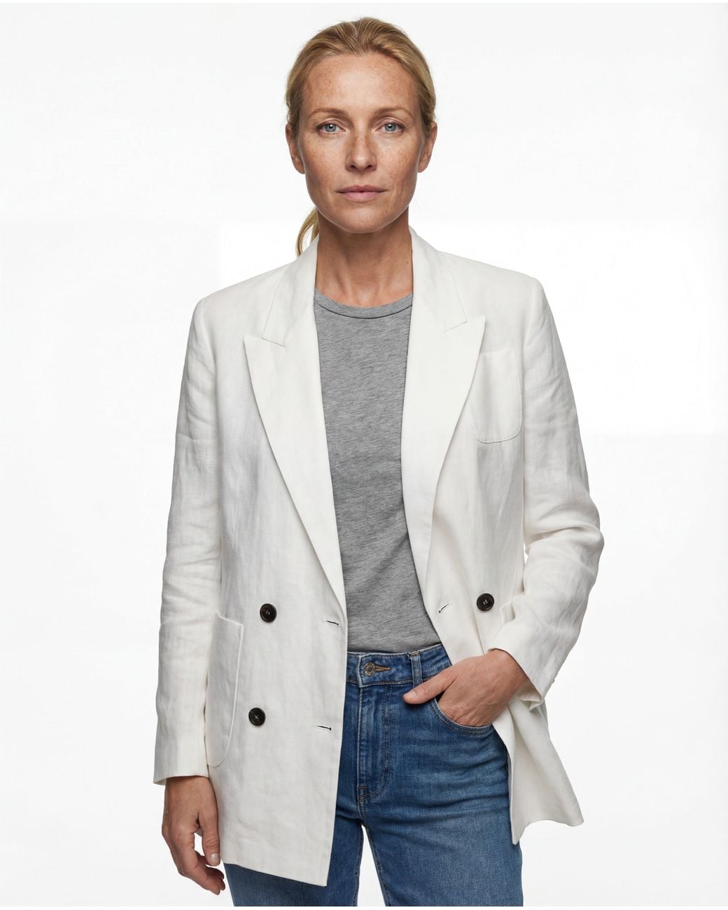 Brunello Cucinelli Gray Double Breasted Blazer