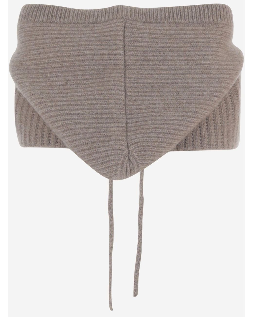 arch4 Gray Cashmere Shrug With Drawstrings Jacket
