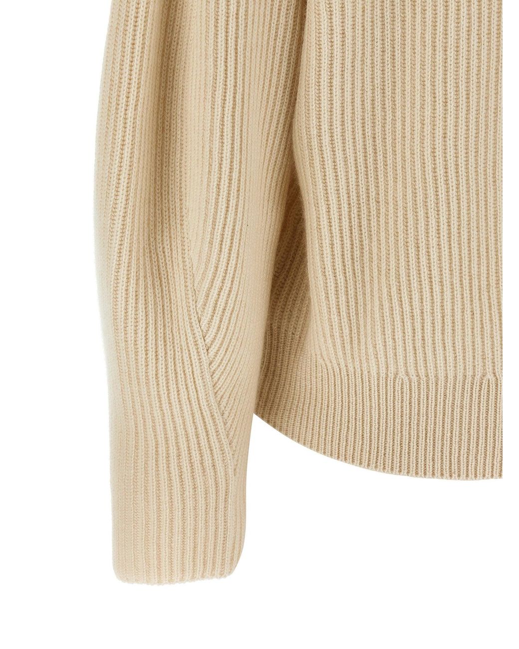 Brunello Cucinelli Natural Cashmere Ribbed Sweater