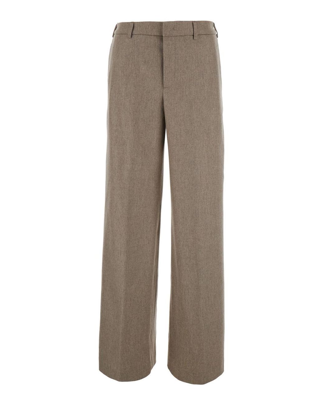PT Torino Gray Trousers High-Waist Wool-Cashmere Wool And Cashmere