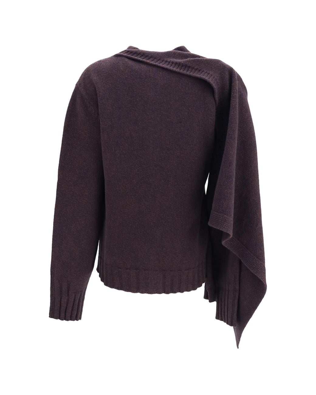 The Attico Blue Wool Crewneck Cardigan With Cape Virgin Sweater