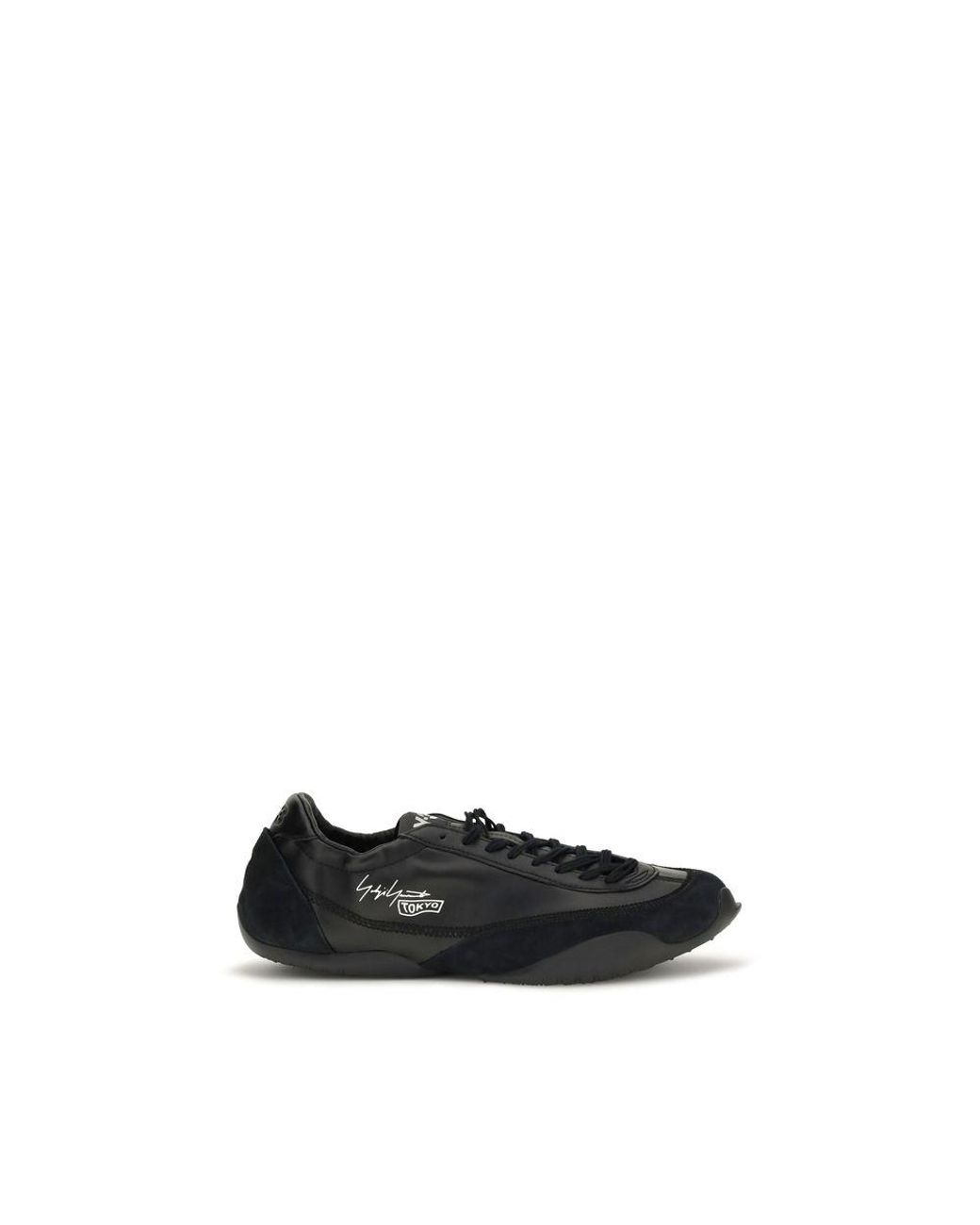 Y-3 Black Calf Leather Bos Taurus Athletic Sneakers for men