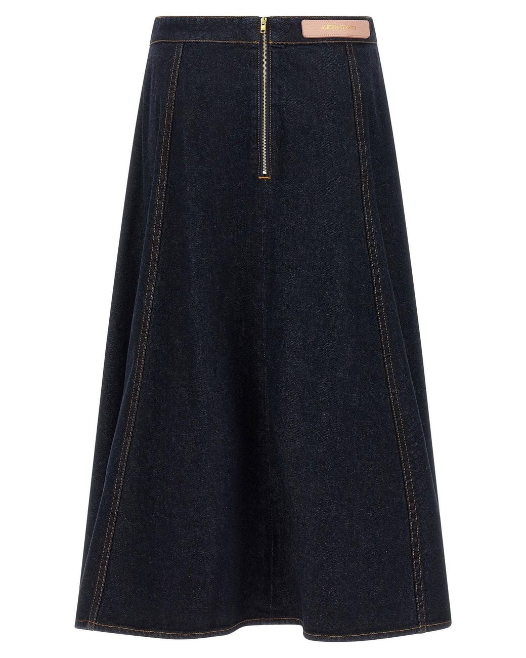Alberta Ferretti Denim A-Line Maxi Skirt in Blue | Lyst