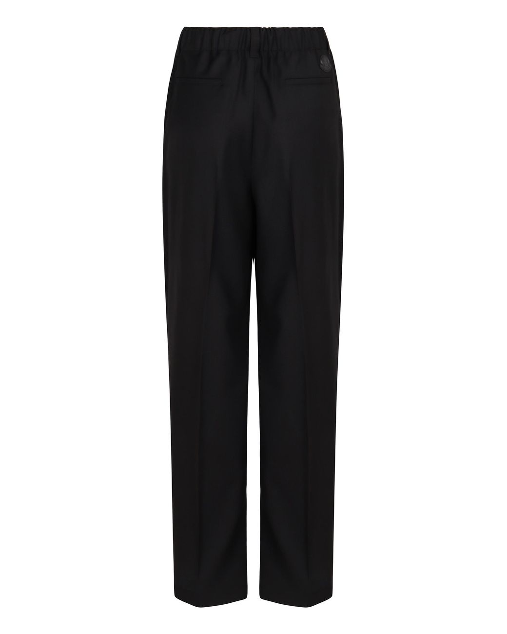 Moncler Black Tailored Wool Gabardine Trousers Virgin Straight