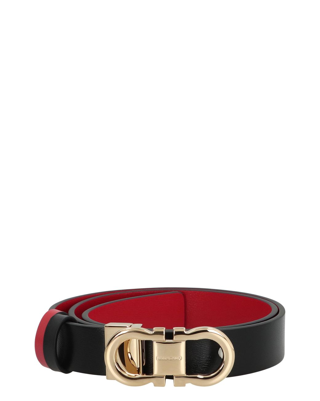 Ferragamo White Gancini Reversible Leather Belt Calfskin
