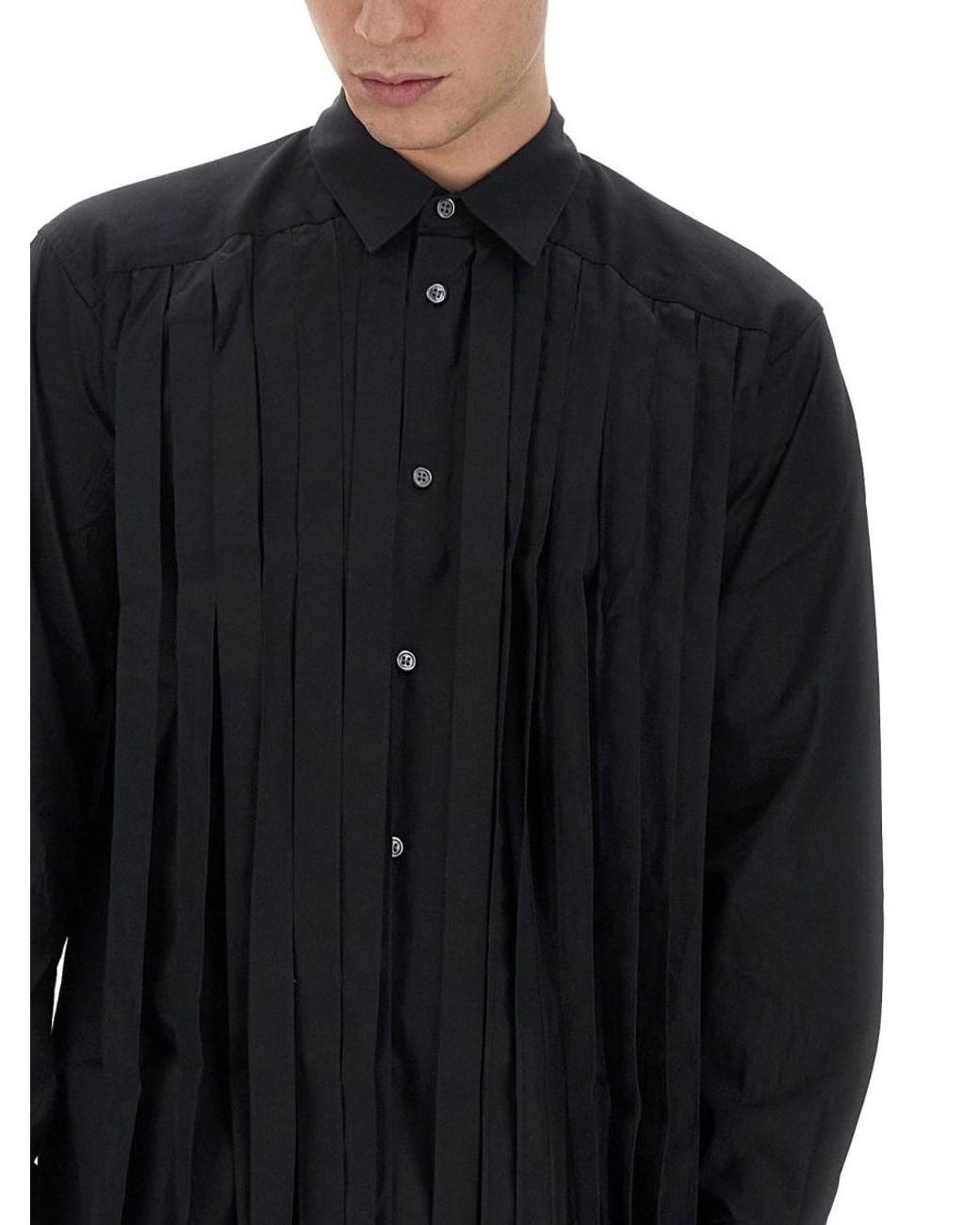 Comme des Garçons Blue Fringed Shirt Cotton for men