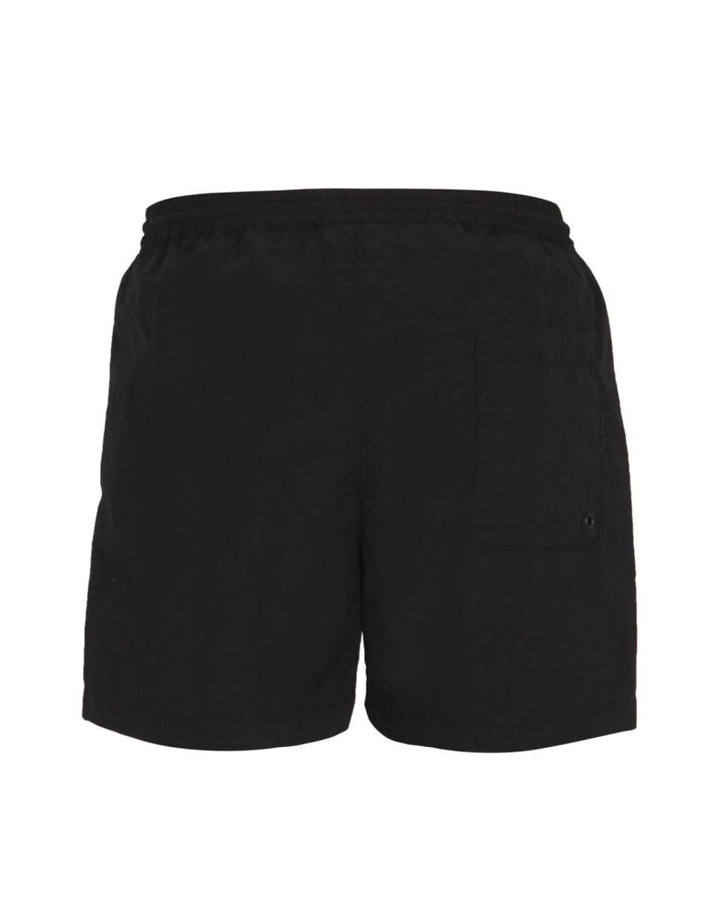 MSGM Black Logo Print Bermuda Polyamide Swim Shorts for men