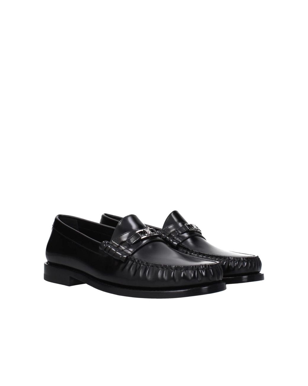 Celine Triomphe Leather Loafers in Black for Men | Lyst