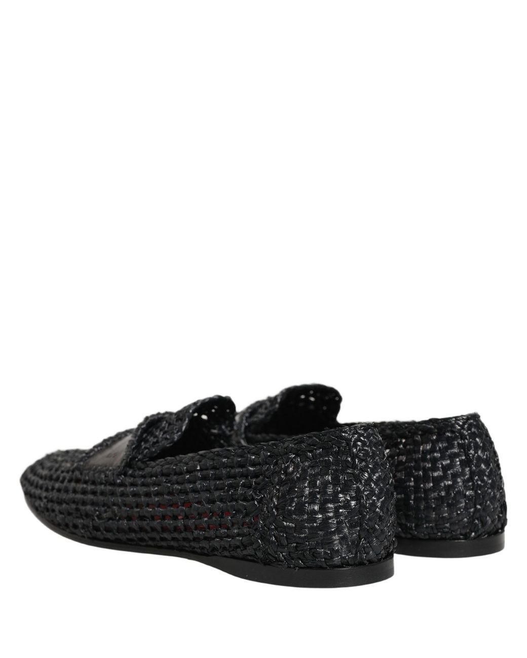 Dolce & Gabbana Brown Woven Raffia Slip On Loafers Shoes Viscose for men