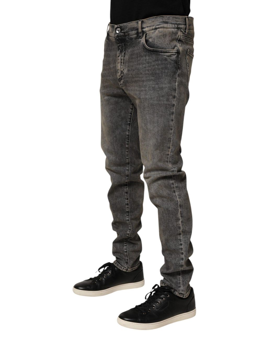 Dolce & Gabbana Black Cotton Stretch Slim Fit Denim Jeans Co+02 Clothing for men