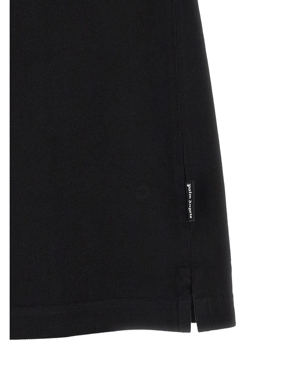 Palm Angels Black Logo Patch Polo Shirt for men