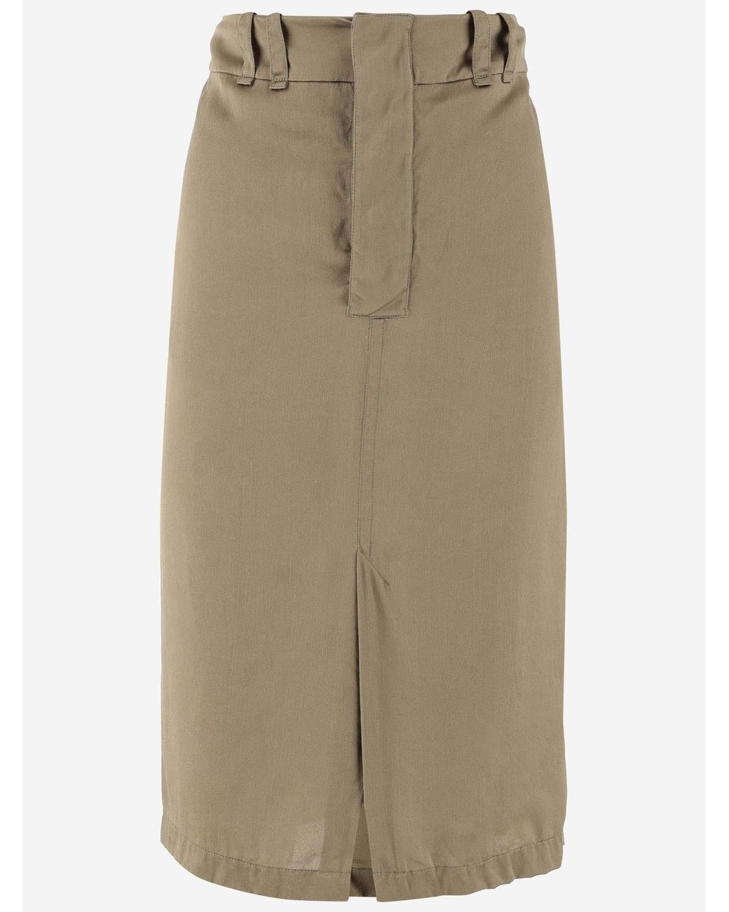 Saint Laurent Natural Silk Skirt