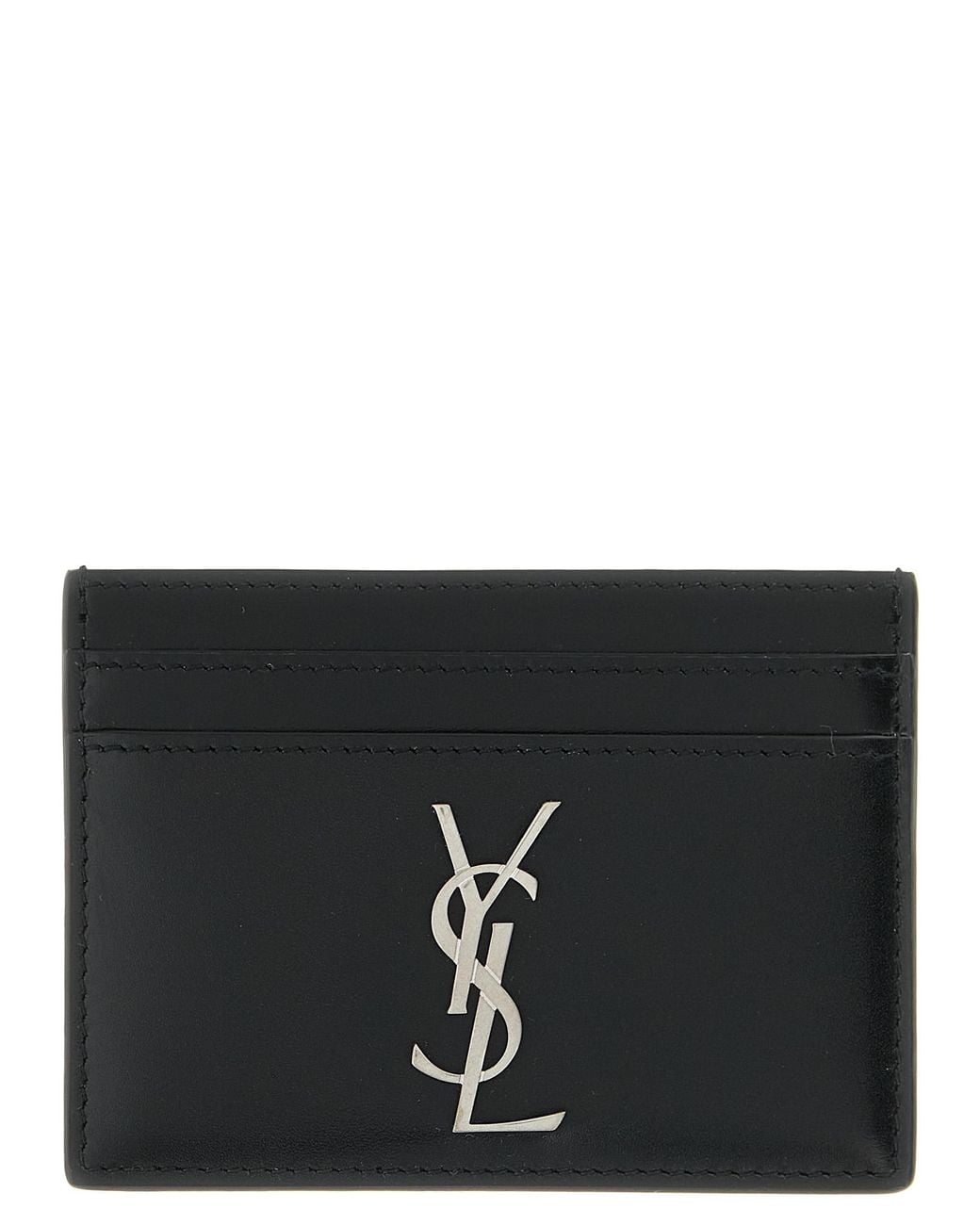 Saint Laurent Black Cassandre Card Case for men