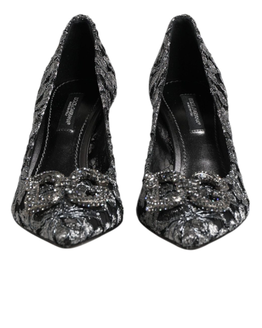 Dolce & Gabbana Black Lace Dg Amore Heels Pumps Shoes Pa+Pl+Lamb