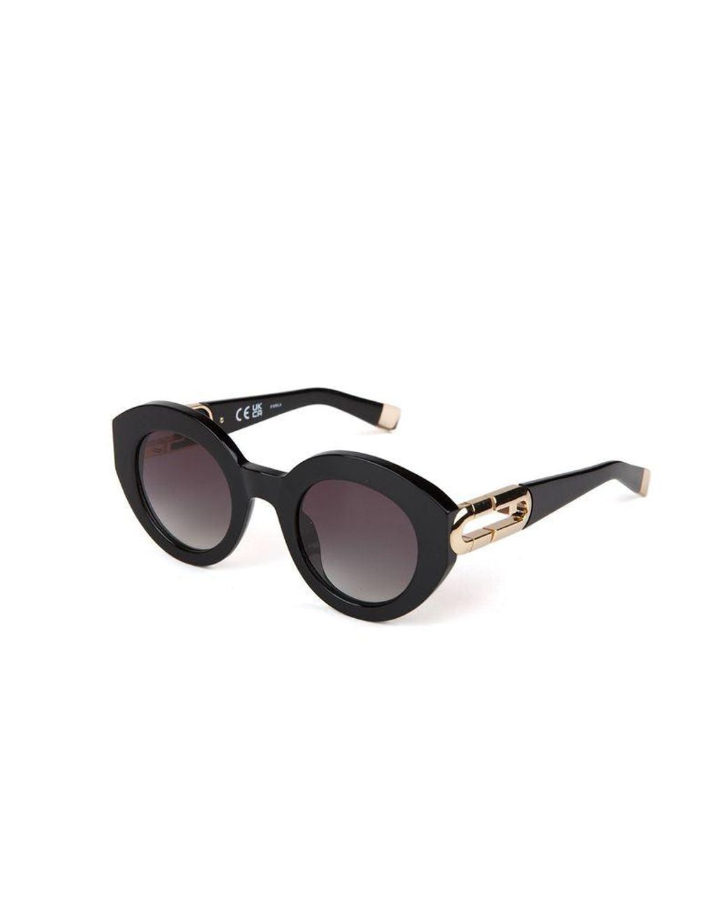 Furla Black Furla Sfu987 Round-Frame Acetate Sunglasses
