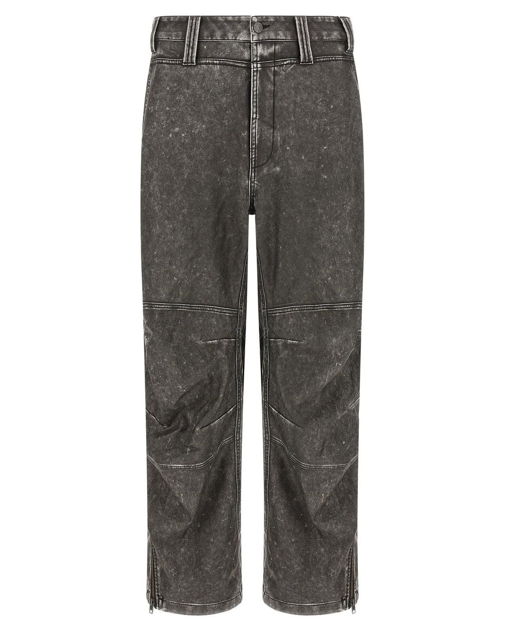 DIESEL Gray Distressed Double-Fabric Jeans for men