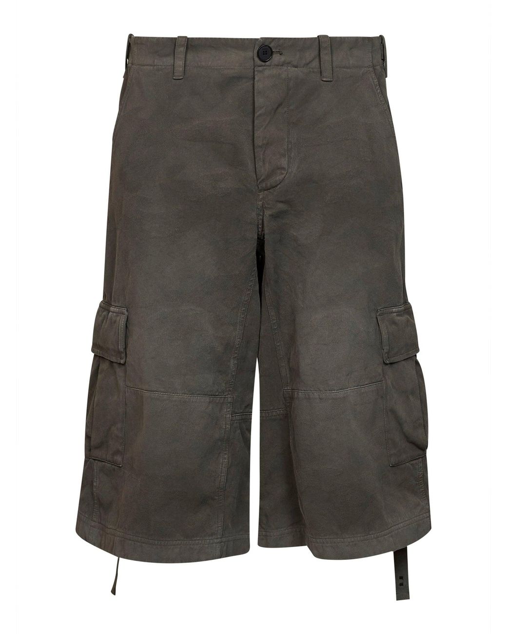 Fendi Gray Patchwork Cotton Utility Bermuda Shorts