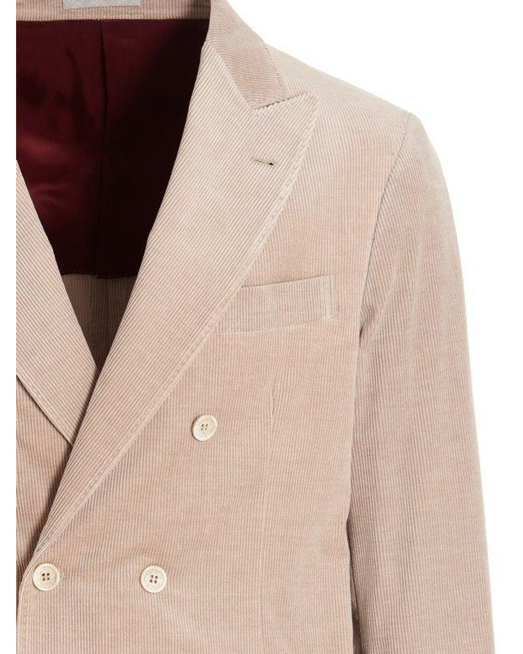 Brunello Cucinelli Natural Beige Cotton Blazer for men