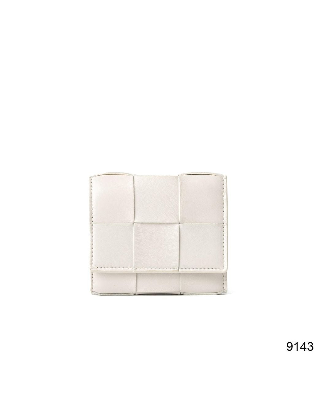 Bottega Veneta White Bottega Veneta Interlaced Leather Wallet for men