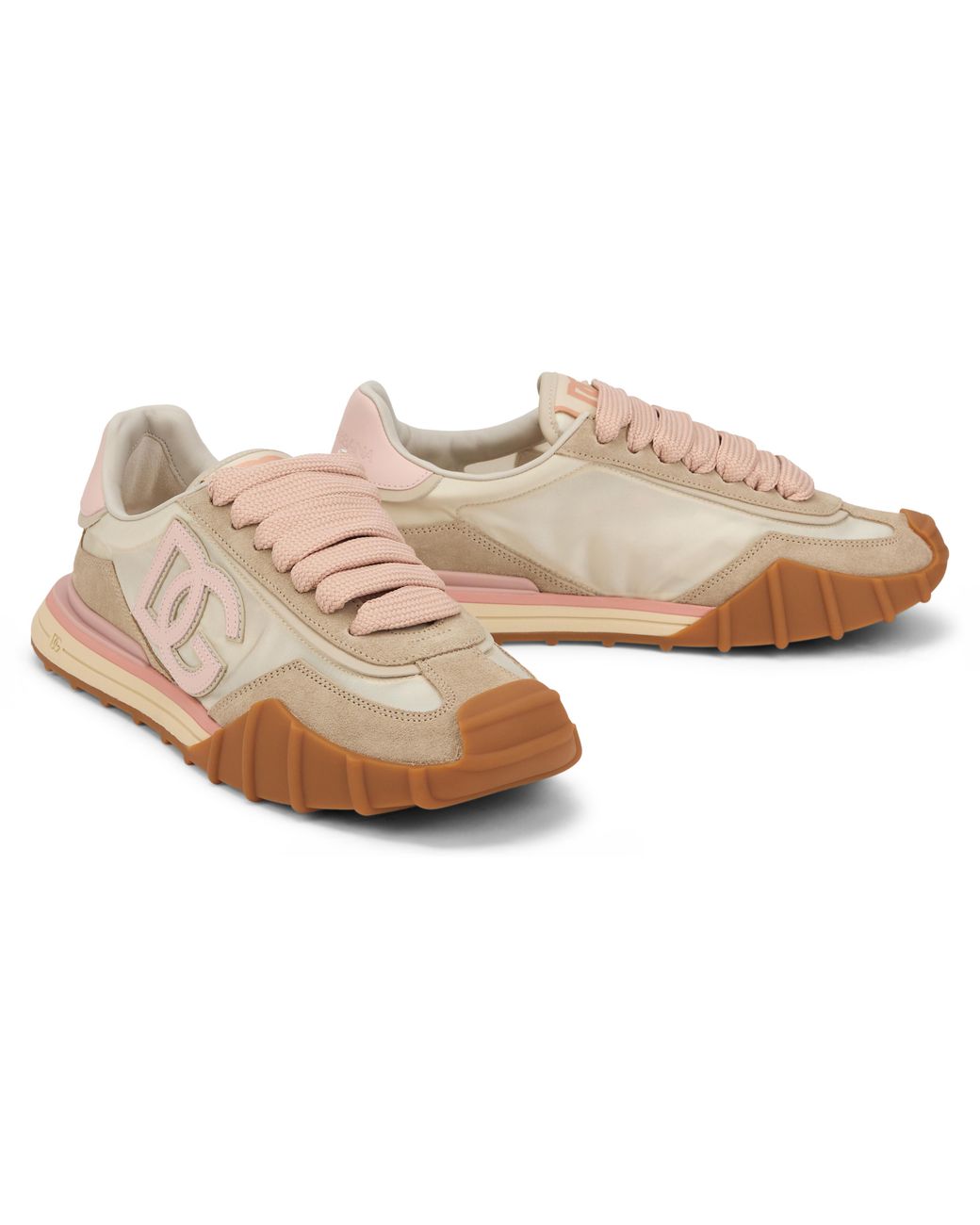 Dolce & Gabbana Brown Dolce & Gabbana Colorblock Athletic Fabric Sneaker